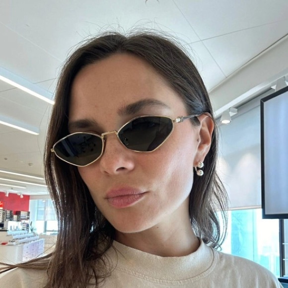 MIU MIU MU 56ZS ZVN5S0 Gold Dark Grey Lens Women Sunglasses AUTHENTIC - Picture 2 of 8